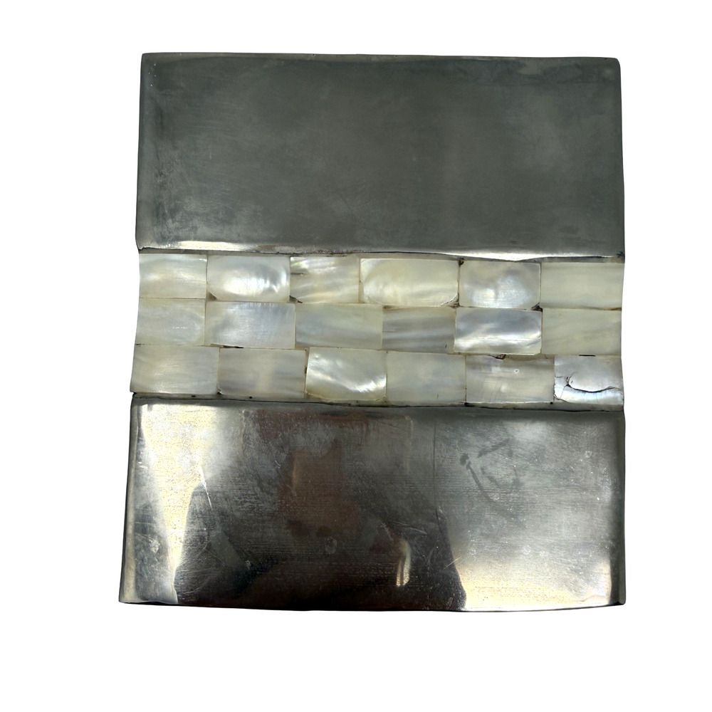 Vintage Paradigm Exclusives India Stainless Steel Shell Inlay Tissue Holder - Picture 7 of 13
